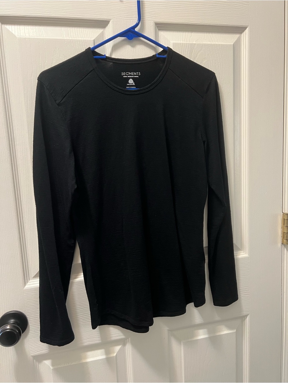 Black Segments Wool Long Sleeve Shirt